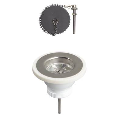 Bonde évier grille inox avec bouchon et chaînette - sans trop-plein - en sac - Gedimat - WIRQUIN