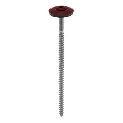 Vis de couverture tête fraisée bombée avec rondelle EPDM ø20 inox A2 RAL 8012 4,5 x 65 mm - Gedimat - NORAIL