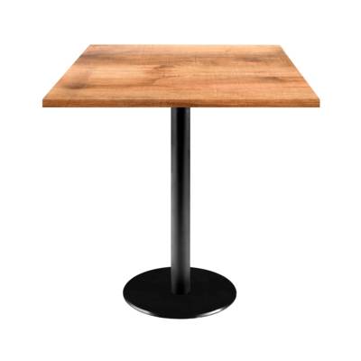 Table pied noir 70x70cm tanin clair - intérieur - RestooTab