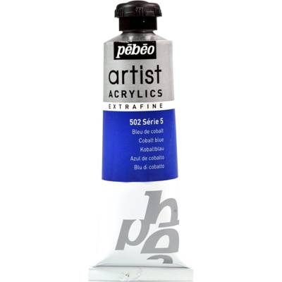 Tube 37 ml Peinture Artist Acrylics Extra fine BLEU COBALT - PÉBÉO