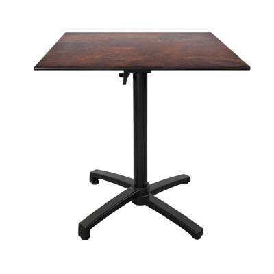 Table pliante 70x70cm rouille roc - terrasse - RestooTab