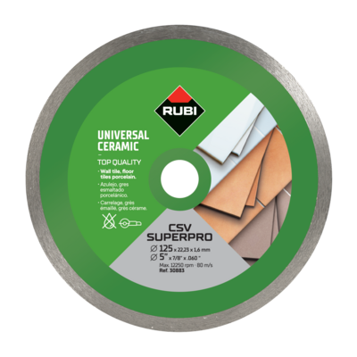 Disque diamanté céramique Ø 12.5 cm - Gedimat - RUBI