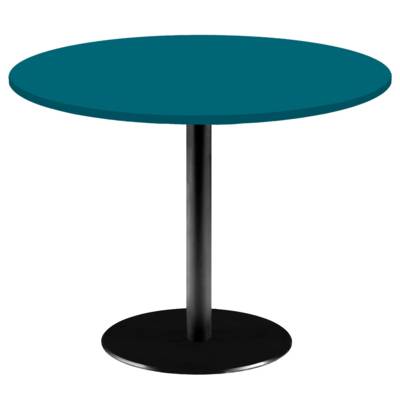 Table pied noir Ø120cm bleu prusse - intérieur - RestooTab