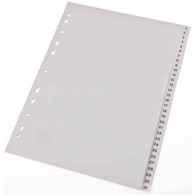 Intercalaire en plastique, chiffres, A4, 31 positions