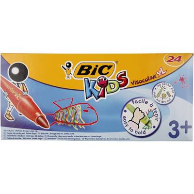 Etui tiroir de 24 feutres de coloriage KIDS VISACOLOR XL pointe large - BIC