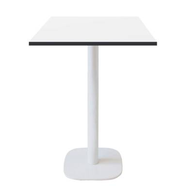 Mange-debout pied blanc 60x60cm blanc chants noir - intérieur - RestooTab