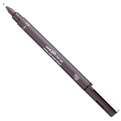 Feutre technique PIN 05200 GF pointe 0,5 mm gris foncé - Uni-ball
