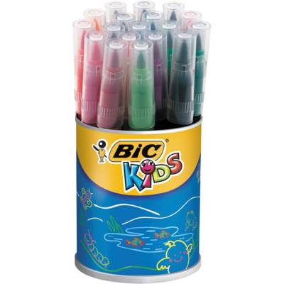 Pot de 18 feutres KIDS VISAQUARELLE Pointe Pinceau 18 Couleurs assorties - BIC