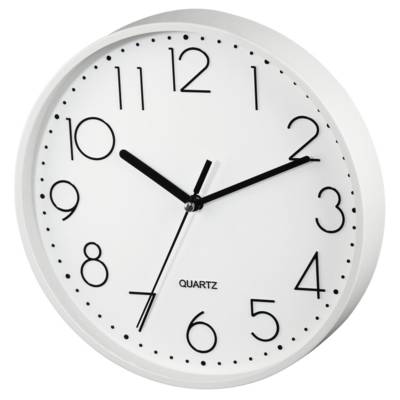 Horloge murale "PG-220", silencieuse, blanche
