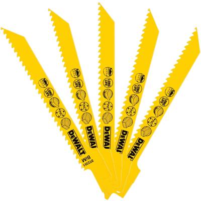 5 Lames Récipro BiM pour bois - 152 mm - DEWALT - DT2351