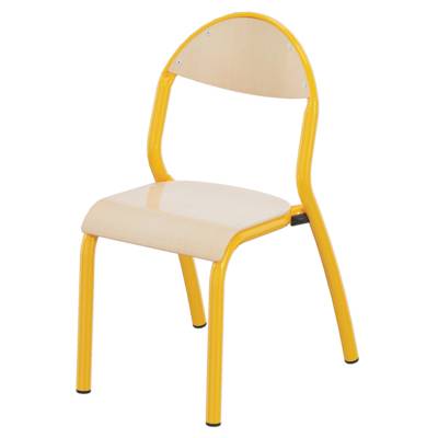 Chaise NUAGE assise et dossier bois Blueprotech® piètement époxy - T2 - Jaune RAL 1003 - Mobidecor