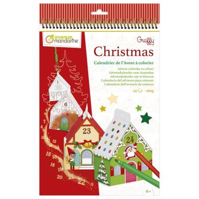 Graffy Créa, Calendrier de l'avent 24 boites à colorier et assembler Rouge