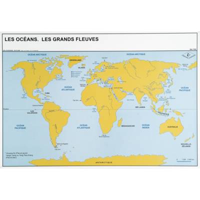 Planches éducatives sur les océans: les grands fleuves dans le monde