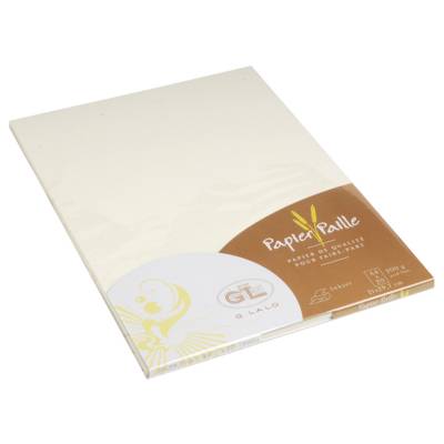 Paquet de 20 feuilles A4 papier paille 200g Ivoire - G.LALO