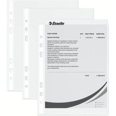 Sachet de 100 pochettes perforées Economy A5 PP grainée 0,05 mm Transparentes