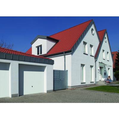 Porte de garage basculante débordante EUROPRO 132 sans rail blanc RAL 9016 - Gedimat - TUBAUTO