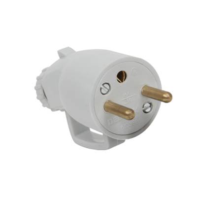 Fiche mâle 2P+T 16A pout fiche avec volet gris - Gedimat - DEBFLEX
