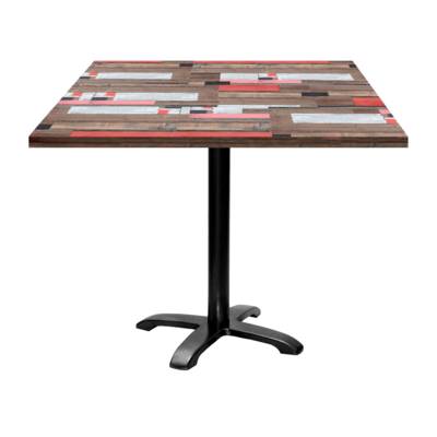 Table pied noir 90x90cm redden wood - intérieur - RestooTab