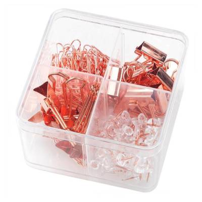 Kit accessoires Rose Gold   6 Pinces n°4 / 15 Pinces n°5 / 100 trombones / 50 punaises