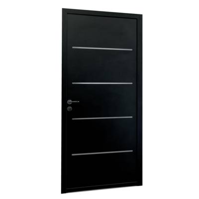 Porte d'entrée alu COTIM 11 gris satiné dormant 77 mm - 215 x 90 cm - Gedimat - ZILTEN