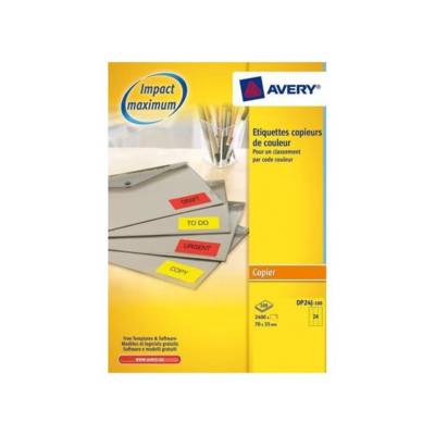 Boîte de 2400 étiquettes copieur 70X35 jaune fluo DP24J-100