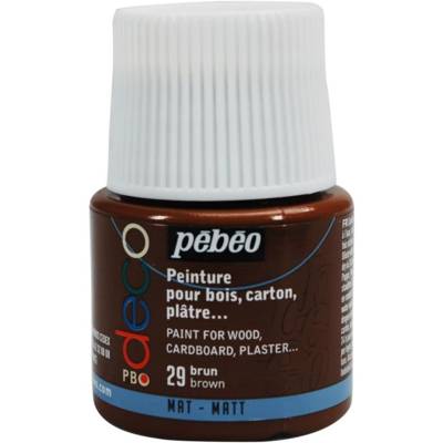 Flacon 45ml peinture acrylique Déco Mat BRUN - PÉBÉO