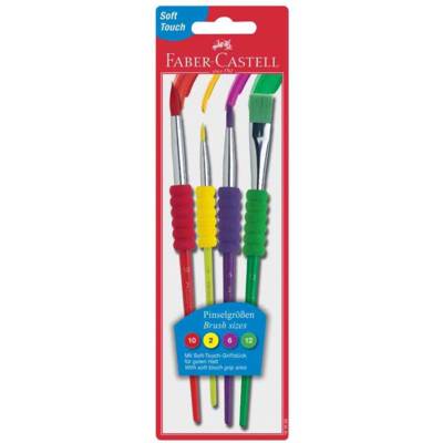 Etui de 4 pinceaux synthétiques avec GRIP ZONE Assorti