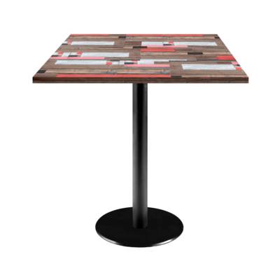 Table pied noir 70x70cm redden wood - intérieur - RestooTab
