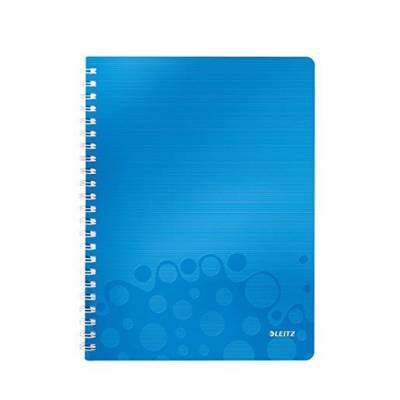 Cahier WOW A4 80 pages ligné Bleu métallisé - LEITZ