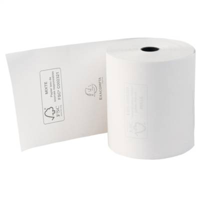 Bobine pour tickets de caisse 80x70mm - 72m - 1 pli thermique 48g/m2. - Blanc