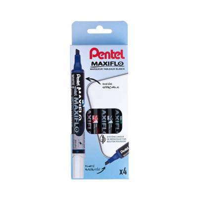 Pochette de 4 Marqueurs tableaux blancs MAXIFLO MWL6S - PENTEL