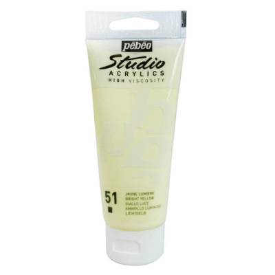 Peinture Studio Acrylique Tube Jaune Lumière 100 ml - PÉBÉO
