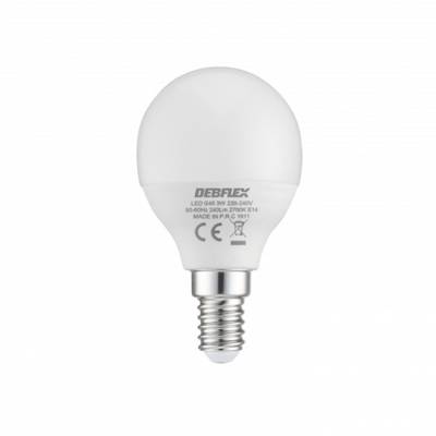 Ampoule led G45 globe dépoli E14 3W 2700K 240LM - Gedimat - DEBFLEX