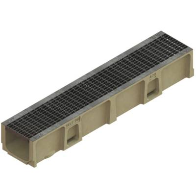 Caniveau ACO SELF 200 avec grille caillebotis acier - h.150 mm - Gedimat