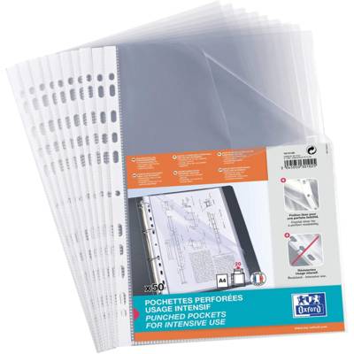 Sachet de 50 pochettes perforées 11 trous PP 9/100e A4