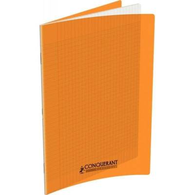 Cahier Classique 24x32cm Grands Carreaux Seyès 48 Pages Couv Polypro Orange