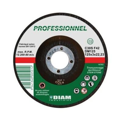 Disque abrasif universel matériaux Ø125 mm ép.3 mm - Gedimat - DIAM INDUSTRIES