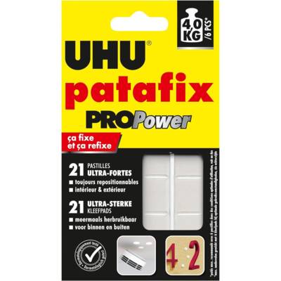 Etui de 21 pastilles PATAFIX Blanche Pro Power résistance ultra forte 3kg