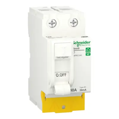 Resi9 - inter différentiel - 2P - 40A - 30mA - Type AC - peignable - alim bas - SCHNEIDER ELECTRIC - R9PRC240