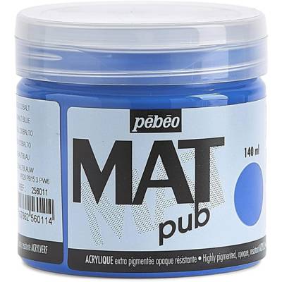 Pot 140ml Peinture Acrylique MAT pub Bleu Cobalt - PÉBÉO