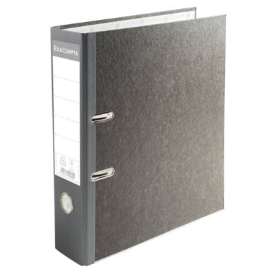 Classeur à levier papier marbre gris dos de 70mm - avec perforateur - A4 - Dos Gris