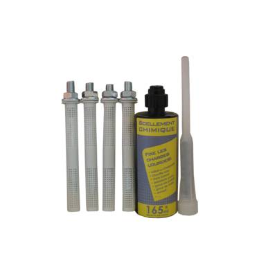 Cartouche de scellement chimique 165ml + 1 buse + tige filetée M10 + tamis 15x30mm - Gedimat - RED HEAD