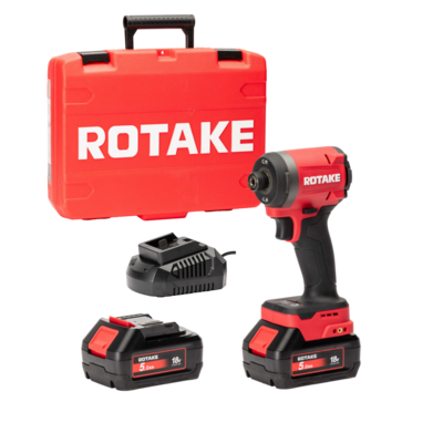 Visseuse à chocs 18V 1/4" HEX 260 Nm avec 2 Batteries 18V 5Ah, Chargeur, Coffret - ROTAKE - S1-50D - Maxoutil