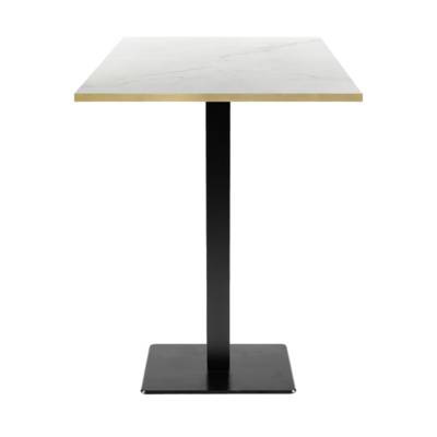 Mange-debout pied noir 60x60cm marbre paros chants laiton - intérieur - RestooTab