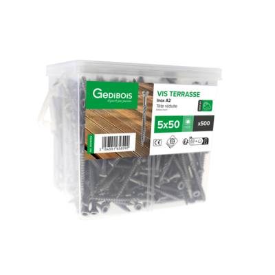 Vis terrasse inox A2 simple filet 5 x 50 mm - Gedimat - GEDIBOIS