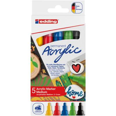 Marqueur acrylique moyen 5100 set de 5 Assortis basic 2-3 mm