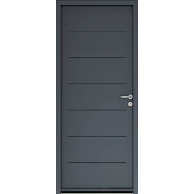 Porte d'entrée acier CITADINE grise dormant 60 mm - 215 x 90 cm - Gedimat - WIBAIE