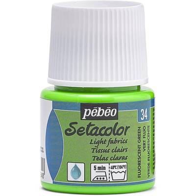 Flacon 45 ml Peinture Setacolor pour tissus clairs VERT FLUO