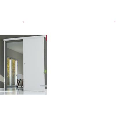 Porte plane alévéolaire prépeinte + poignée ronde pour Kit coulissant en applique JURA 1 - Gedimat - MEP TECHNO PROFILS