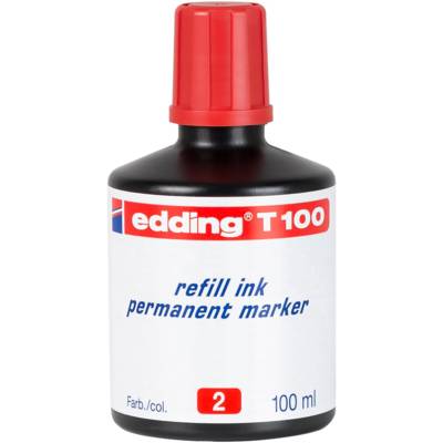 Recharge d'encre T 100 pour Marqueurs Permanents Rouge - EDDING